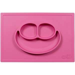 Ezpz Δίσκος και Πιάτο σε Ένα Happy Mat in Pink