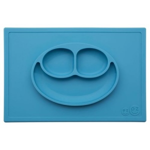 Ezpz Δίσκος και Πιάτο σε ένα Happy Mat in Blue