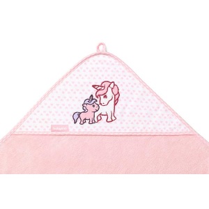 Πετσέτα από Μπαμπού με κουκούλα Ροζ 100×100 BabyOno