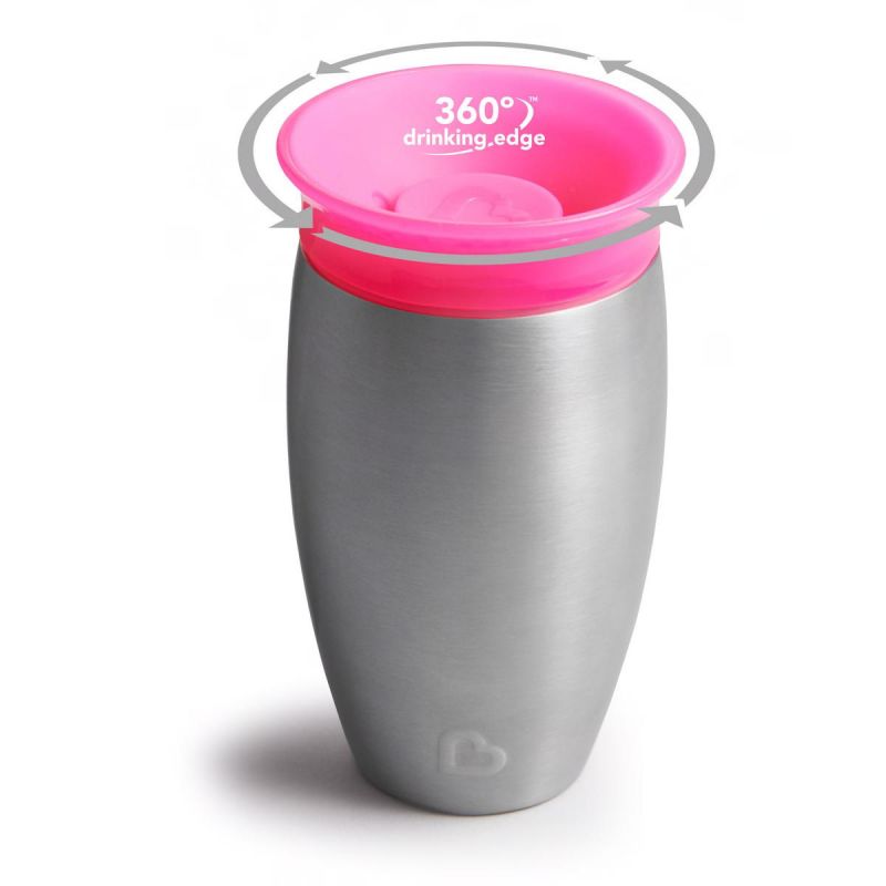 Munchkin Ανοξείδωτο Ισοθερμικό Pink Miracle 360° Sippy Cup 296ml