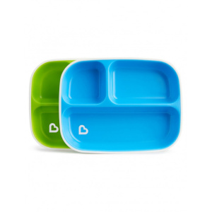 Σετ Πιάτα με Διαχωριστικά (2 τμχ) Splash Divided Plates Μπλε/Πράσινο Munchkin 12448