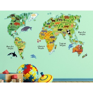 World Map αυτοκόλλητα τοίχου XL Ango