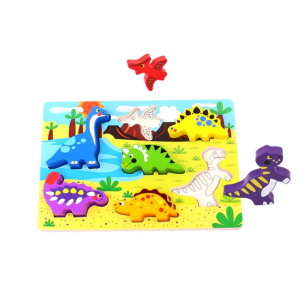 Ξύλινο Παζλ με Δεινόσαυρους TKC392 Chunky Puzzle Dinosaur Tooky Toy
