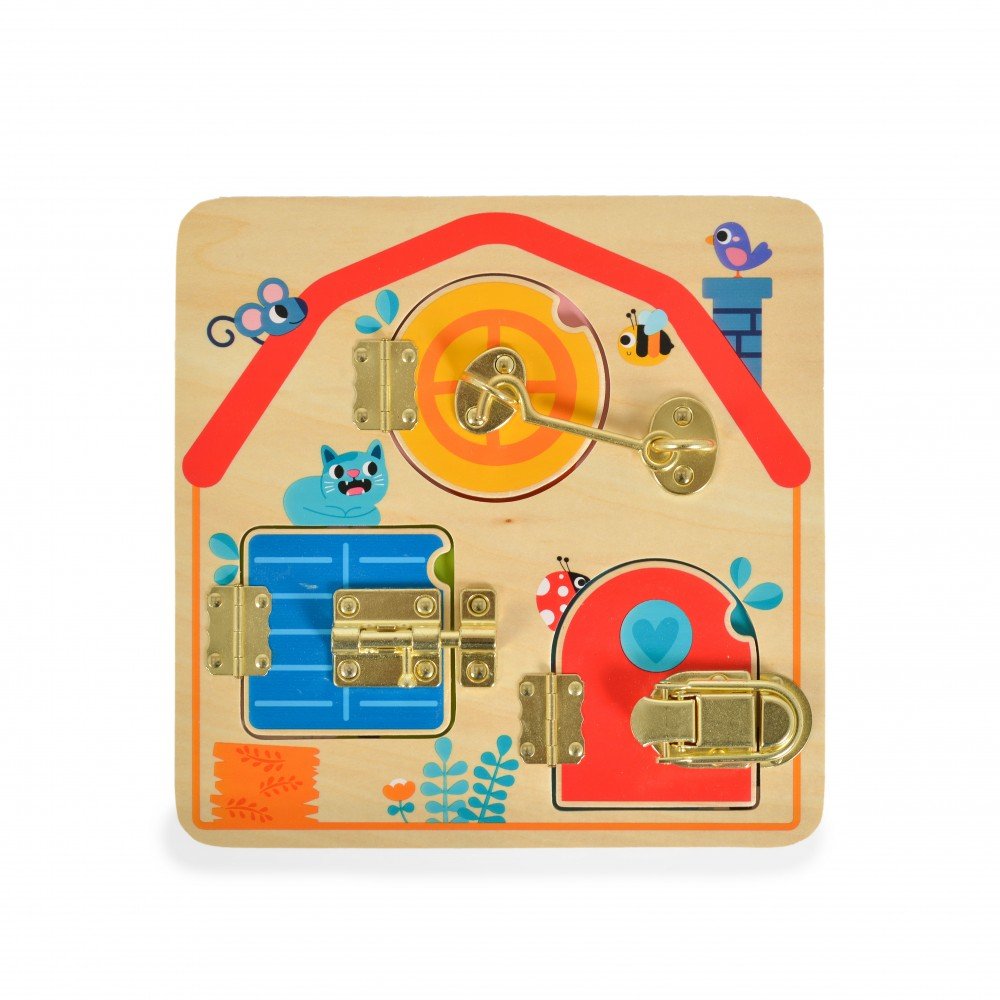 Ξύλινος Πίνακας Παιχνίδι με Κλειδαρίες Tooky Toy