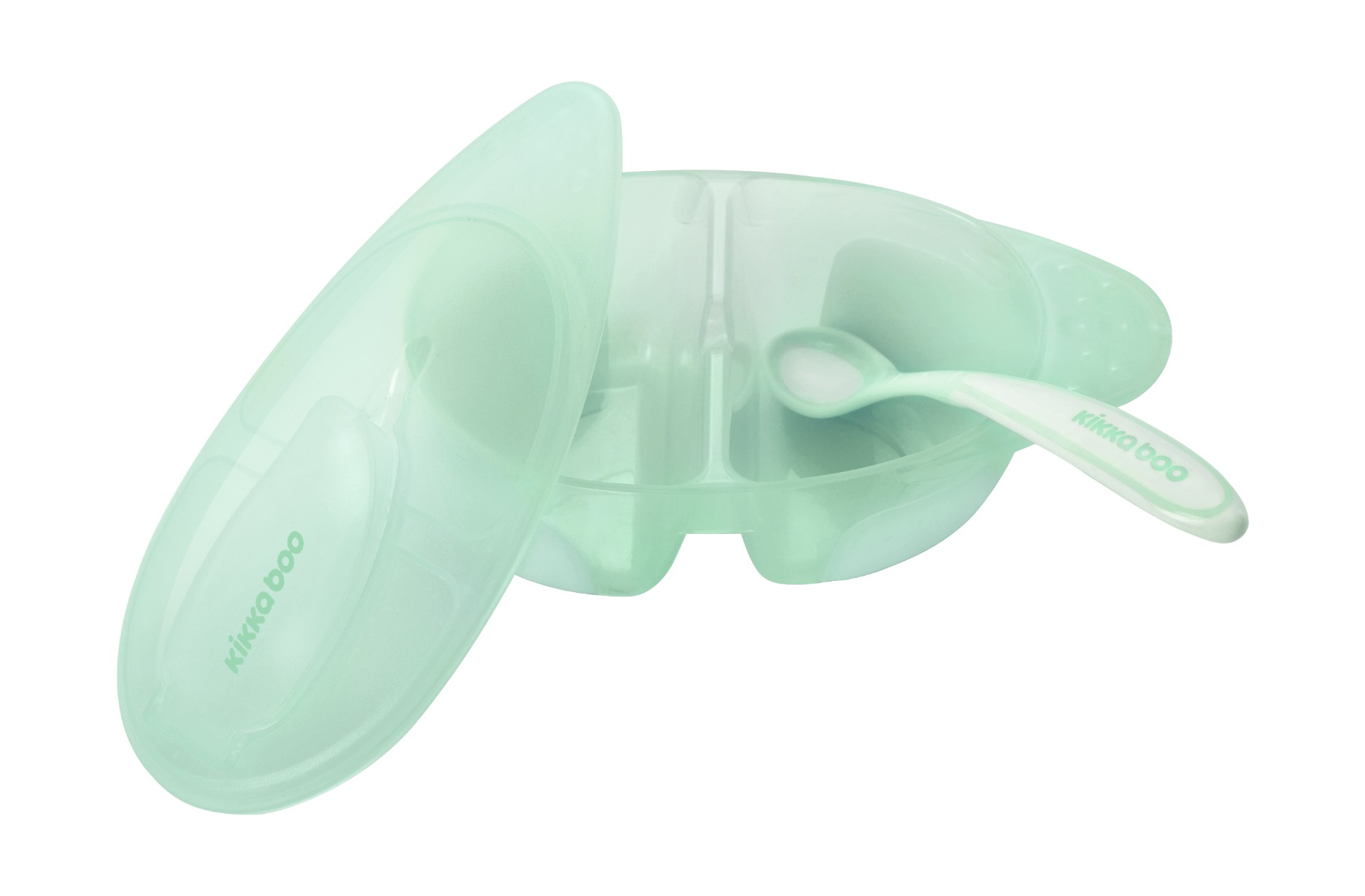 Δοχείο Φαγητού με Χωρίσματα και Kουτάλι Tasty Mint Kikkaboo - Image 3