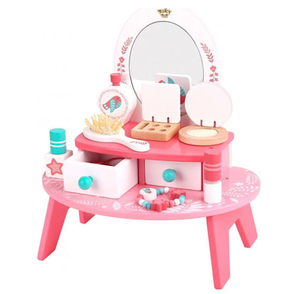 Ξύλινη Tουαλέτα Oμορφιάς TL098A Pink Tooky Toy